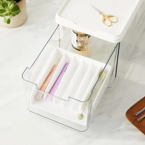 Miniatura 8 de iDesign The Sarah Tanno Collection - Paleta de maquillaje de silicona y organizador de cosméticos, color blanco