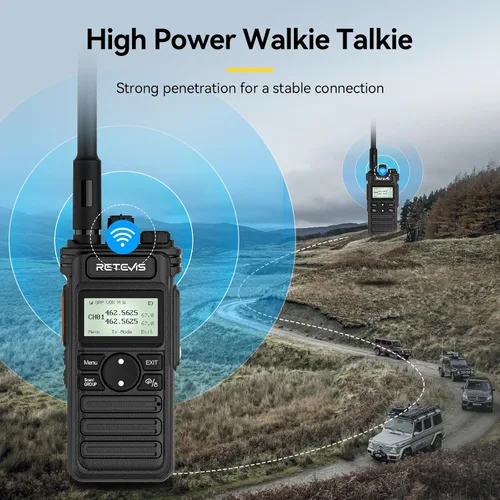 Miniatura 2 de Retevis Radio bidireccional RT86S de largo alcance, radio de emergencia Walkie Talkie con pantalla LCD, NOAA, alta potencia, radio de 2 vías GMRS