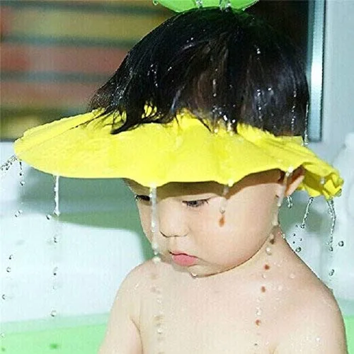 Miniatura 4 de Baby Safe Shampoo Shower Bath Protection Soft Shower Cap Hat Wash Hair Shield para niños (amarillo)