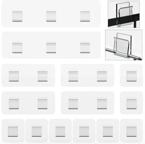 Organizador de ducha de repuesto adhesivo, soporte para jabón, soporte para esponja y estante para fregadero de cocina (transparente, paquetes de 14)