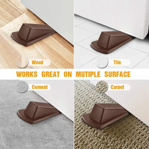 Miniatura 5 de Crosize Paquete de 5 Topes de Puerta para Parte Inferior de la Puerta, Topes de Puerta de Goma Premium, Cuña de Puerta Resistente para Alfombra