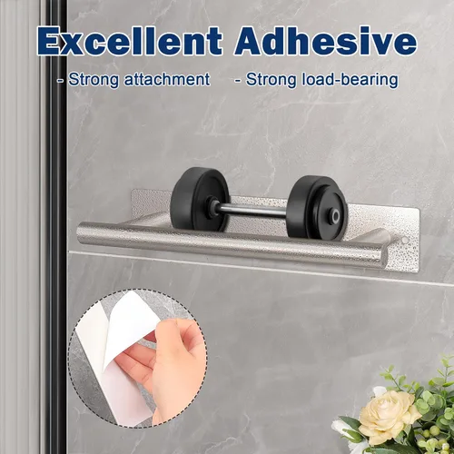 Miniatura 5 de NearMoon Toallero de Mano Autoadhesivo/Anillo de Toalla, Barra de Toalla de Mano de Acero Inoxidable Resistente al Óxido, Se Pega en la Pared