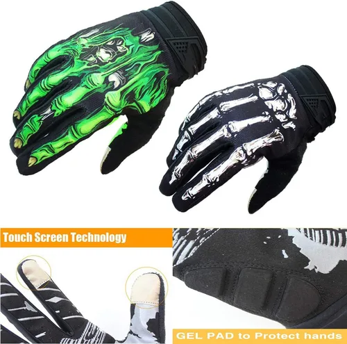 Miniatura 2 de Guantes de ciclismo de esqueleto, guantes de motocicletas, para vehículos todoterreno MTB, guantes de bicicleta, absorción de golpes, diseño