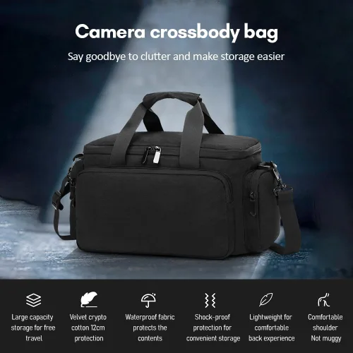 Miniatura 2 de Andoer Funda para cámara, resistente al agua, a prueba de golpes, DSLR/SLR, bolsa individual para cámara sin espejo con divisores extraíbles
