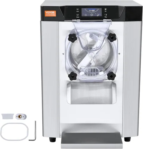 Miniatura 9 de VEVOR Máquina Comercial para Hacer Helados, Rendimiento de 12 L/H, 1713W Máquina para Helados Duros de Un Solo Sabor de Encimera, Cilindro de Acero