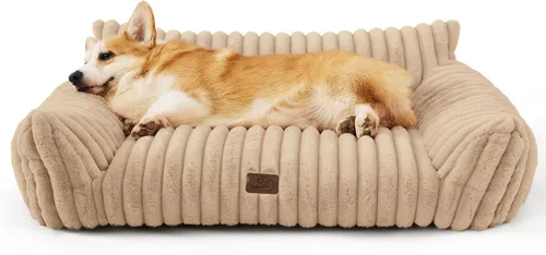 Miniatura 22 de Bedsure ComfyFleece Lindo sofá para gatos para mascotas, camas esponjosas para gatos con forro polar de pana suave de alta calidad, camas esponjosas
