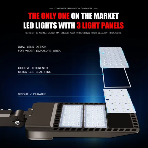 Miniatura 2 de Juyace Luz LED de estacionamiento de 300 W, montaje deslizante, montaje del atardecer al amanecer, iluminación exterior, inundación exterior