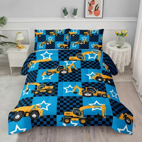 Miniatura 12 de Juego de edredón para niños Axolotl, tamaño individual, juego de ropa de cama con diseño de autos de carreras para niños, niñas, adolescentes