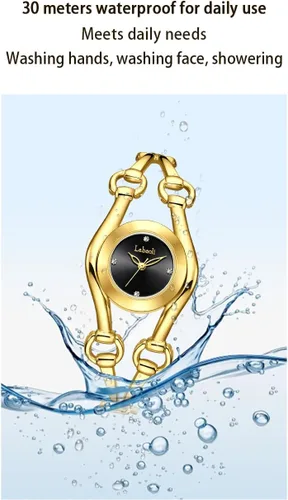 Miniatura 2 de GORBEN Women Gold Bracelet Wrist watchs Small Oval Analog Quartz Watch Luxury Waterproof Ladies Diamonds Wristwatch Dorado