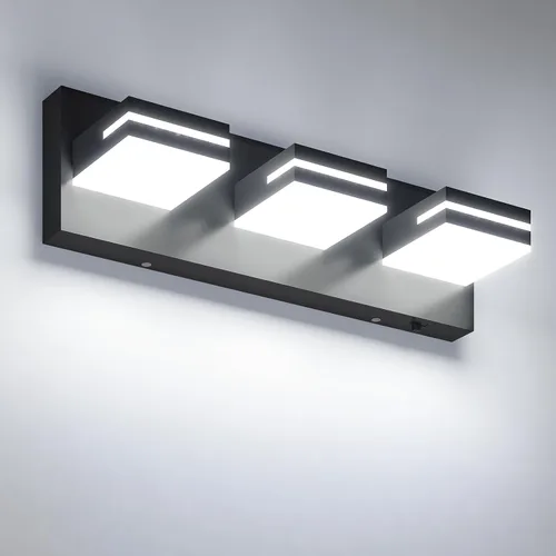 Miniatura 16 de VOLISUN 5CCT - Lámparas de baño regulables sobre el espejo, modernas lámparas de tocador de baño, cabezal giratorio de 360°, luces LED negras