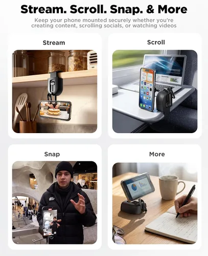 Miniatura 6 de iOttie Treker Travel Essentials - Soporte magnético para teléfono de viaje con cabeza giratoria de 360° y adaptador de anillo magnético
