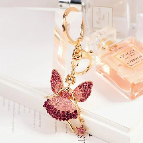 Miniatura 2 de Colgante de cristal del bolso del llavero del ángel del baile de las mujeres de la manera