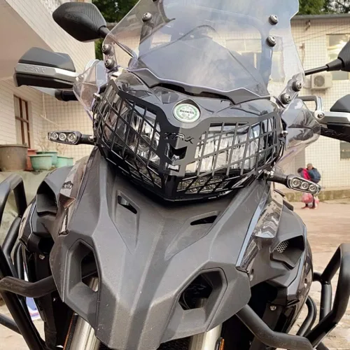 Miniatura 7 de Accesorios de motocicleta Cubierta de faro delantero Protector de parrilla Lente de malla para Benelli TRK502 TRK502X TRK 502 502X (negro)