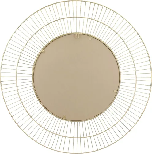 Miniatura 4 de Stonebriar Espejo de pared redondo de alambre de metal dorado de 28 pulgadas con colgador adjunto, decoración moderna decorativa para la sala