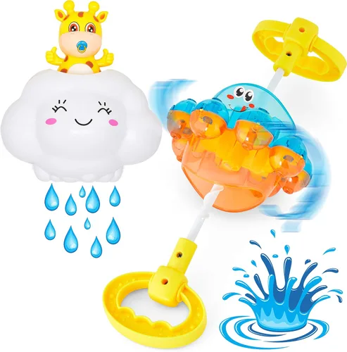 Splashin'kids Juguetes de baño Doble la diversión Juguetes para bebés Juguetes de bañera de agua Juguetes para niños pequeños Pulpo giratorio y