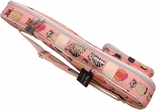 Miniatura 6 de MUSIC FIRST Funda de lona para ukelele MISS CAT para ukelele, correas de hombro dobles, diseño original