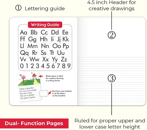 Miniatura 3 de BAZIC - Diario primario de 100 hojas de composición de mármol, libro de composición de mármol para preescolar, 1 grado 2, cuaderno de compilación