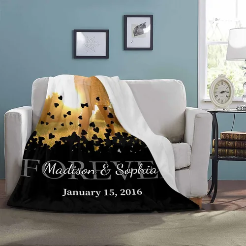 Miniatura 5 de D-Story Mantas personalizadas con fotos, regalos personalizados para parejas, regalos de aniversario y cumpleaños para esposa, marido, novia, novio