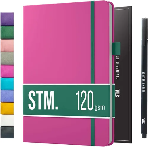 Miniatura 19 de Cuaderno de diario con puntos y cuadrícula A5 Cuadernos diarios en blanco para escritura personal, trabajo, mujeres Papel grueso de 120gsm, tapa