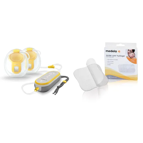 Medela Freestyle - Extractor de leche manos libres | Almohadillas de gel portátiles y relajantes para lactancia, paquete de 4 unidades, almohadillas