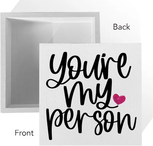 Miniatura 3 de Cartel de madera con cita de la amistad, caja de madera, estilo rústico de granja, con texto en inglés "You Are My Person", placa de bloque