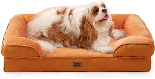 Miniatura 68 de EHEYCIGA - Cama ortopédica para perro grande, impermeable, de espuma viscoelástica y espuma tipo caja de huevos, bordes elevados, antideslizante