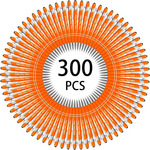 Miniatura 30 de Hasta 500 bolígrafos personalizados a granel, bolígrafo grabado personalizado con punta de lápiz capacitivo, carcasa multicolor retráctil, bolígrafo