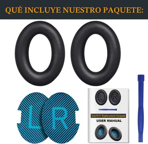 Miniatura 8 de SoloWIT Almohadillas de cuero de proteína para auriculares Bose, almohadillas de repuesto para Bose QuietComfort 15 QC15 QC25 QC2 QC35/Ae2 Ae2i