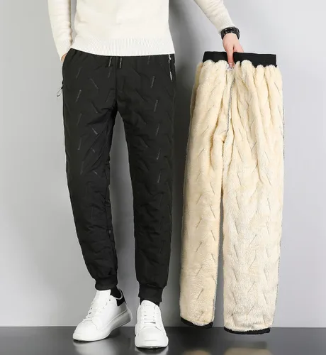 Miniatura 2 de Mens Sherpa Lined Sweatpants Thick Winter Pants Warm Jogger for Snowsport, Outdoor, Snow Cleaning, Work