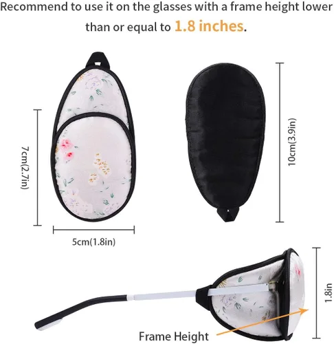 Miniatura 4 de eZAKKA Eye Patches for Adults, Eye Patch for Glasses, Silk Patch for Lazy Eye Amblyopia Strabismus and After Surgery (Floral+Black Polka Dots)