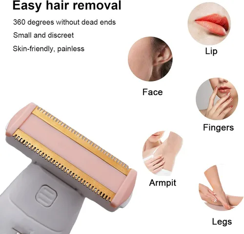 Miniatura 6 de 2 cabezales de repuesto LinMei Razor compatibles con Finishing Touch Flawless Body recargable, afeitadora y recortadora con cargador USB, 2 cepillos