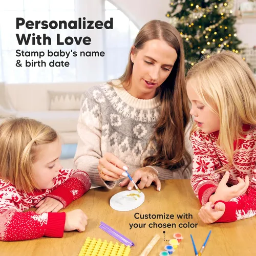 Miniatura 7 de Kit de huellas de manos y pies para bebé Niñas, Niños - Kit personalizado de adornos de Navidad de la primera Navidad del bebé, regalos de Navidad