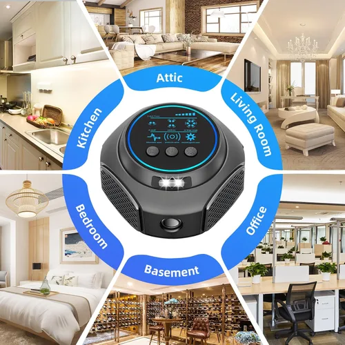 Miniatura 9 de Repelente ultrasónico de plagas Repelente de roedores enchufe ultrasónico con repelente de ratones de 360° en interiores y 4 modos Repelente