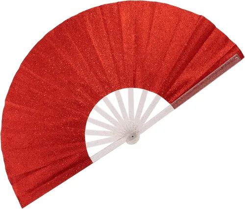 Miniatura 8 de 2 ventiladores plegables grandes de mano para hombres y mujeres, abanicos decorativos plegables, accesorios rave, utilizados para bailes, fiestas