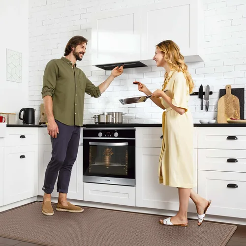 Miniatura 28 de GOYLSER Alfombras de yute de 15 pies para pasillo, alfombra de cocina, antideslizante, lavable, absorbente, alfombra de pasillo color beige