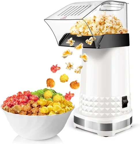 Popcorn Maker, 1200W Fast Hot Air Popper in 2 Minutes, Oil-Free Popcorn Popper, 4.5QT Large Capacity, Popcorn Machine for Home, Movie Nights,