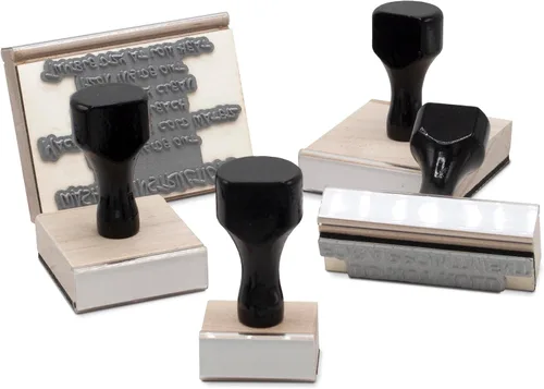 Miniatura 7 de Infusion Sello de madera tradicional con mango de madera negra (1" x 1")