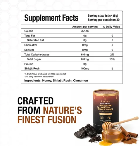 Miniatura 6 de Bargad Palitos Shilajit del Himalaya con miel orgánica y canela Palitos de Shilajit fáciles de un solo uso Aumenta la energía y la inmunidad