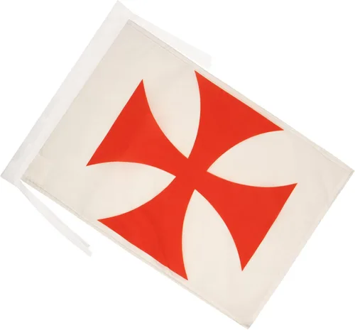Miniatura 2 de Bandera de la Orden Templaria de 45.7 x 30.5 cm, cordones - Pequeñas banderas católicas de 30 x 45 cm - Bandera de 45.7 x 30.5 cm - AZ FLAG