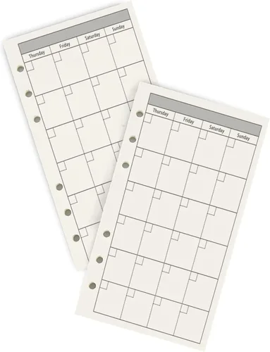 Miniatura 3 de Papel de repuesto para planificador mensual A6, sin fecha, 6 agujeros perforados, papel de relleno para oficina universitaria, 100gsm, 135 hojas/270