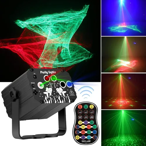 Enjoyedled Luces de fiesta de escenario de discoteca para DJ, efecto de luz láser del norte, iluminación estroboscópica LED RGB activada por sonido