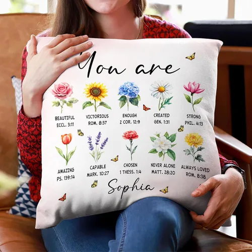 Miniatura 3 de Hyturtle Almohada cristiana personalizada con relleno, regalos religiosos de la Biblia para mujeres, almohada de versículo de la Biblia, regalos