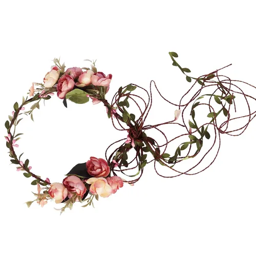 Miniatura 24 de Corona floral para mujer, diadema floral para el cabello, corona de flores, halo bohemio, fiesta, baile de graduación, fotos