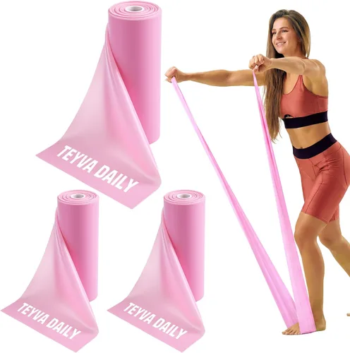 Miniatura 7 de Paquete de 3 bandas de resistencia de 8 yardas, sin látex, bandas elásticas de ejercicio para terapia física para mujeres y hombres, entrenamiento
