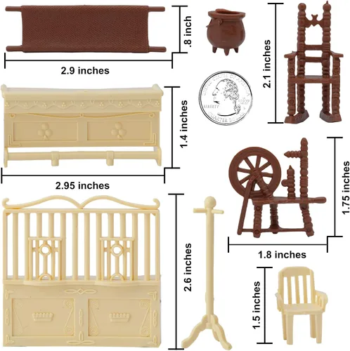 Miniatura 2 de BMC Classic Marx - Muebles antiguos – 36 piezas de casa de muñecas de plástico accesorios
