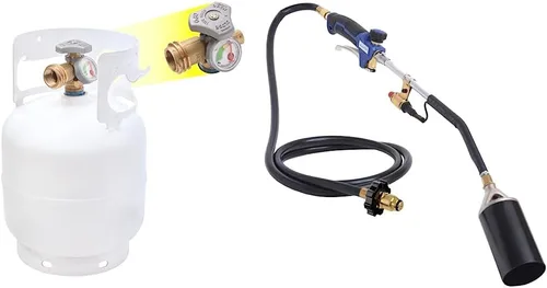 Miniatura 13 de Flame King YSN5LB-GAUGE - Cilindro de tanque de propano de acero de 5 libras con manómetro y válvulas OPD para parrillas y barbacoas, camping, pesca