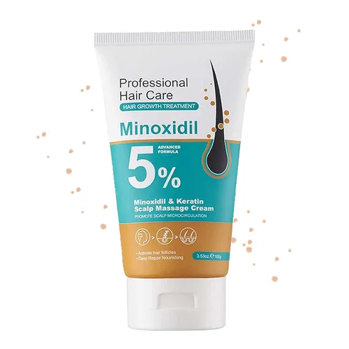 Crema hidratante de cuero cabelludo de minoxidil al 5%, crema de masaje de cuero cabelludo de minoxidil para el crecimiento del cabello con péptido