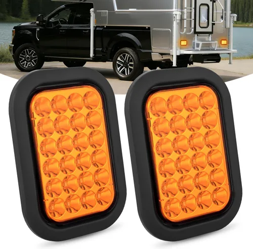 Miniatura 11 de Nilight Luz trasera ovalada de 6 pulgadas, 4 unidades, color rojo, 24 luces LED de parada de freno y giro con ojales de montaje empotrado, 4 luces