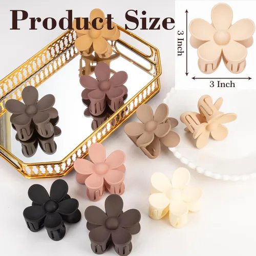 Miniatura 2 de Juego de 9 pinzas para el cabello mate: pinzas de metal antideslizantes grandes para cabello grueso y fino, 9 estilos con fuerte sujeción
