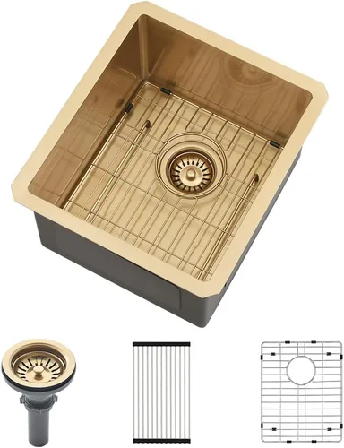 Miniatura 18 de Fregadero de Barra Negro de 10 Pulgadas Bajo Encimera-VASOYO 10x18 Fregadero de Barra Húmeda Bajo Encimera Pequeños Fregaderos de Cocina para RV
